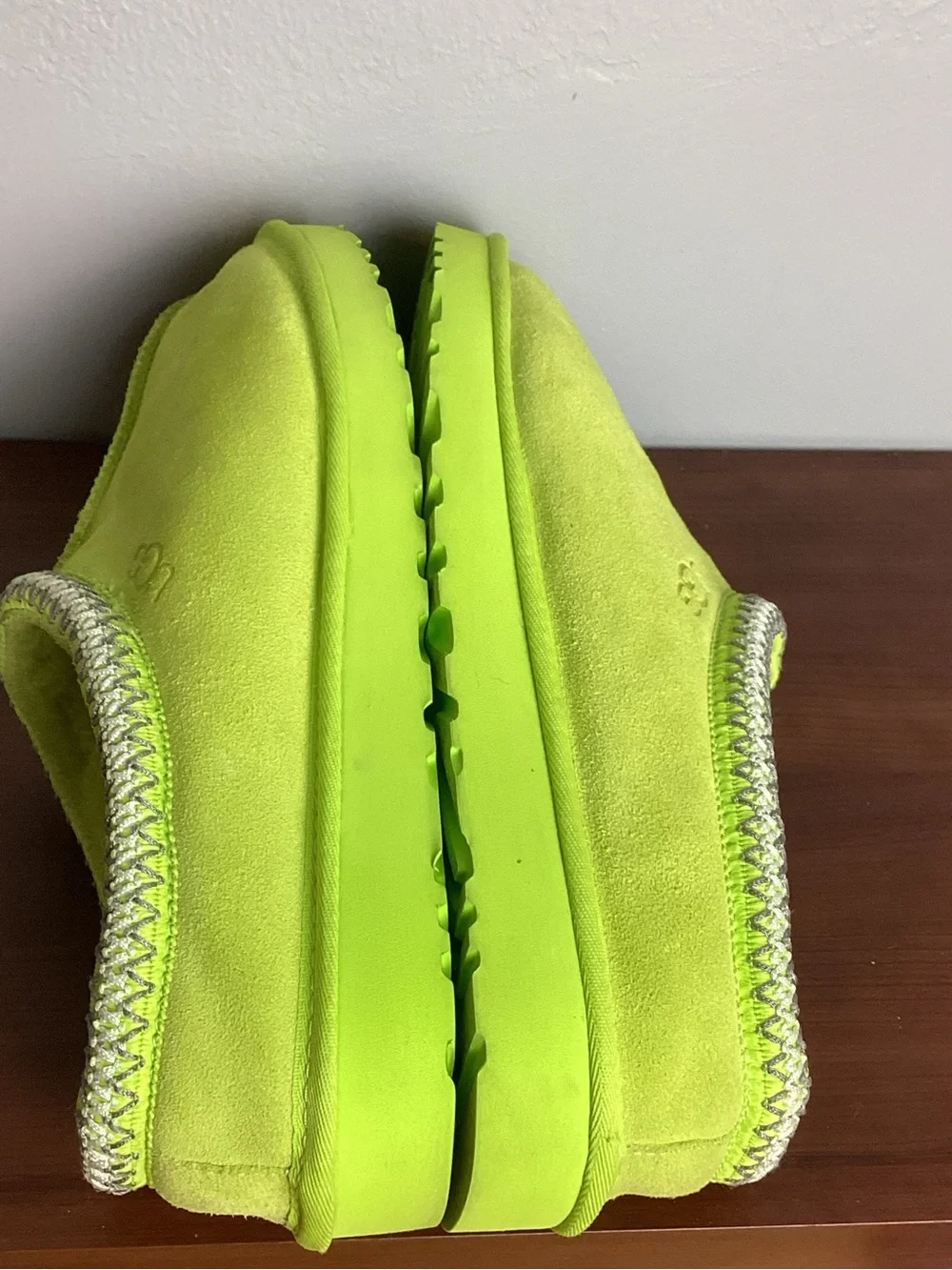 UGG Men’s  Neon Lime Suede Slip-On Clog Size 13